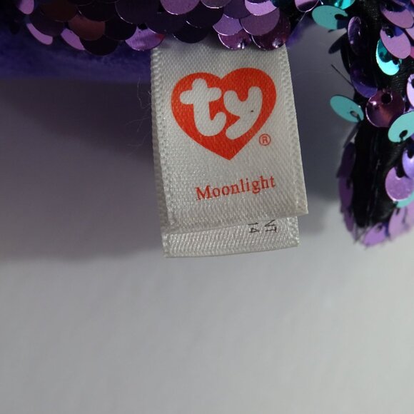 Ty Flippables Moonlight Owl Sequin Purple Green Stuffed Animal Plush Soft Toy 9" - Picture 6 of 16